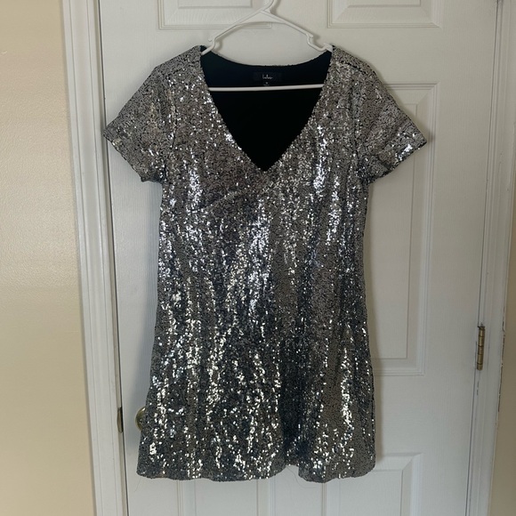 Lulus Silver Sequin Dress - Picture 2 of 4